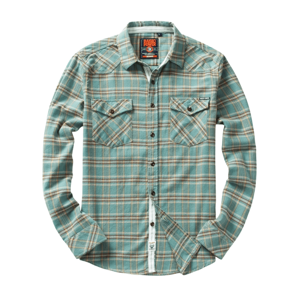 Flanell skjorta herr Grön / M