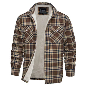 Flanellskjorta jacka herr Brun / CN XL (US L)