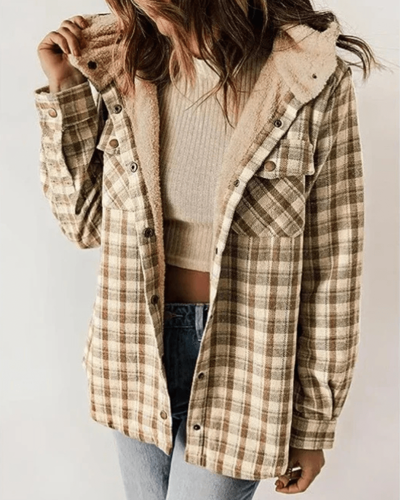 Fodrad skjorta dam Khaki / S