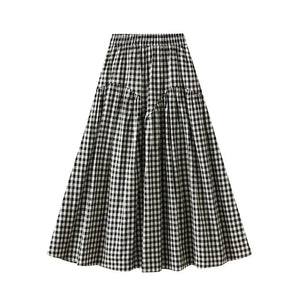 Gingham kjol Svart / One Size