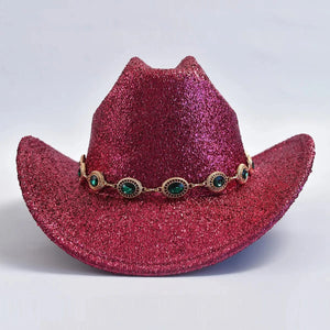Glittrig cowboyhatt med strass