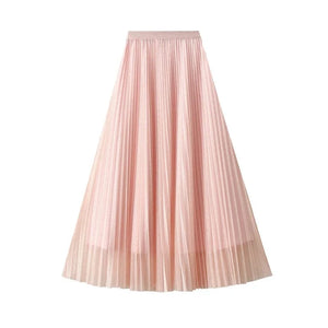 Glittrig plisserad kjol Rosa / One Size