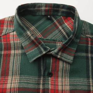 Grön rutig flanellskjorta herr