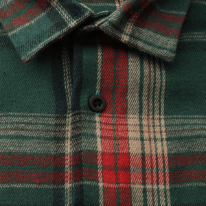 Grön rutig flanellskjorta herr