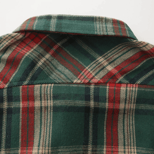 Grön rutig flanellskjorta herr