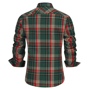 Grön rutig flanellskjorta herr