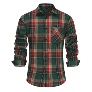 Grön rutig flanellskjorta herr Grön / M