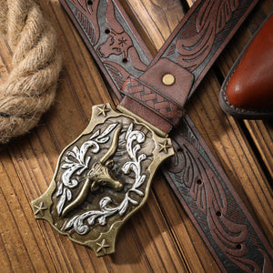 Herr cowboybälte longhornspänne