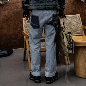 Hickoryrandiga jeans herr