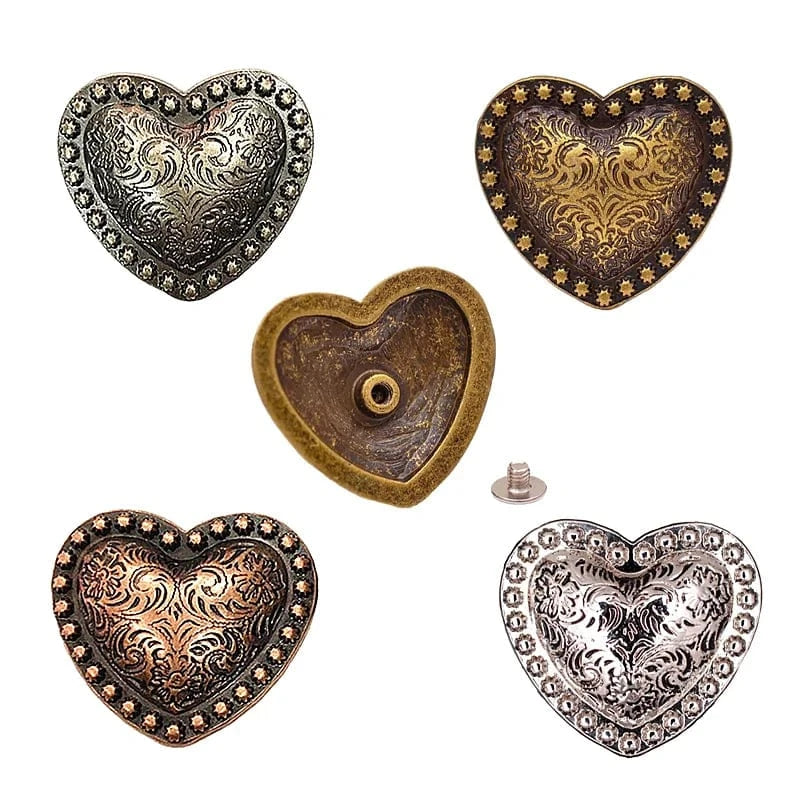 Hjärtformad Concho i Antiksilver