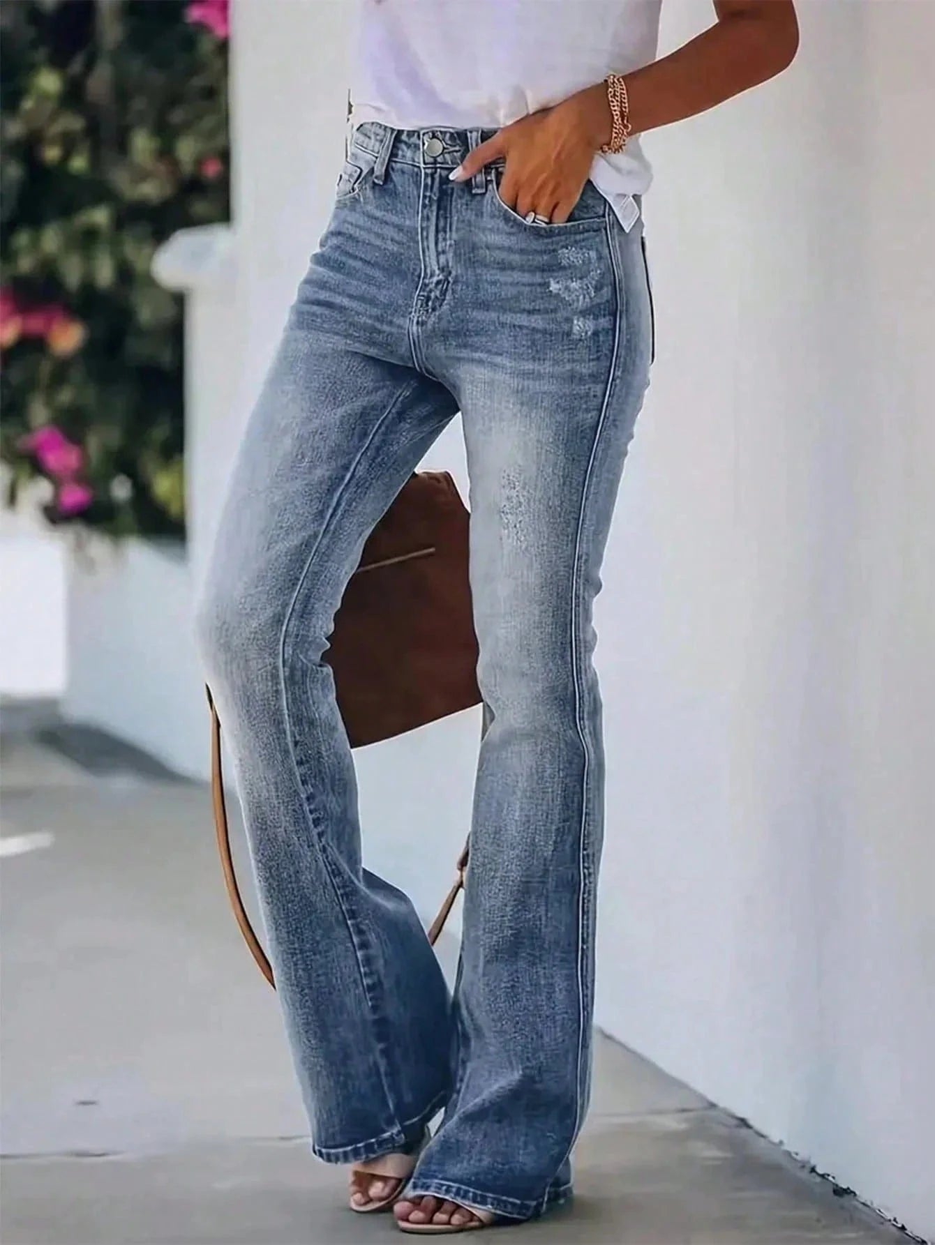 Högmidjade flare jeans