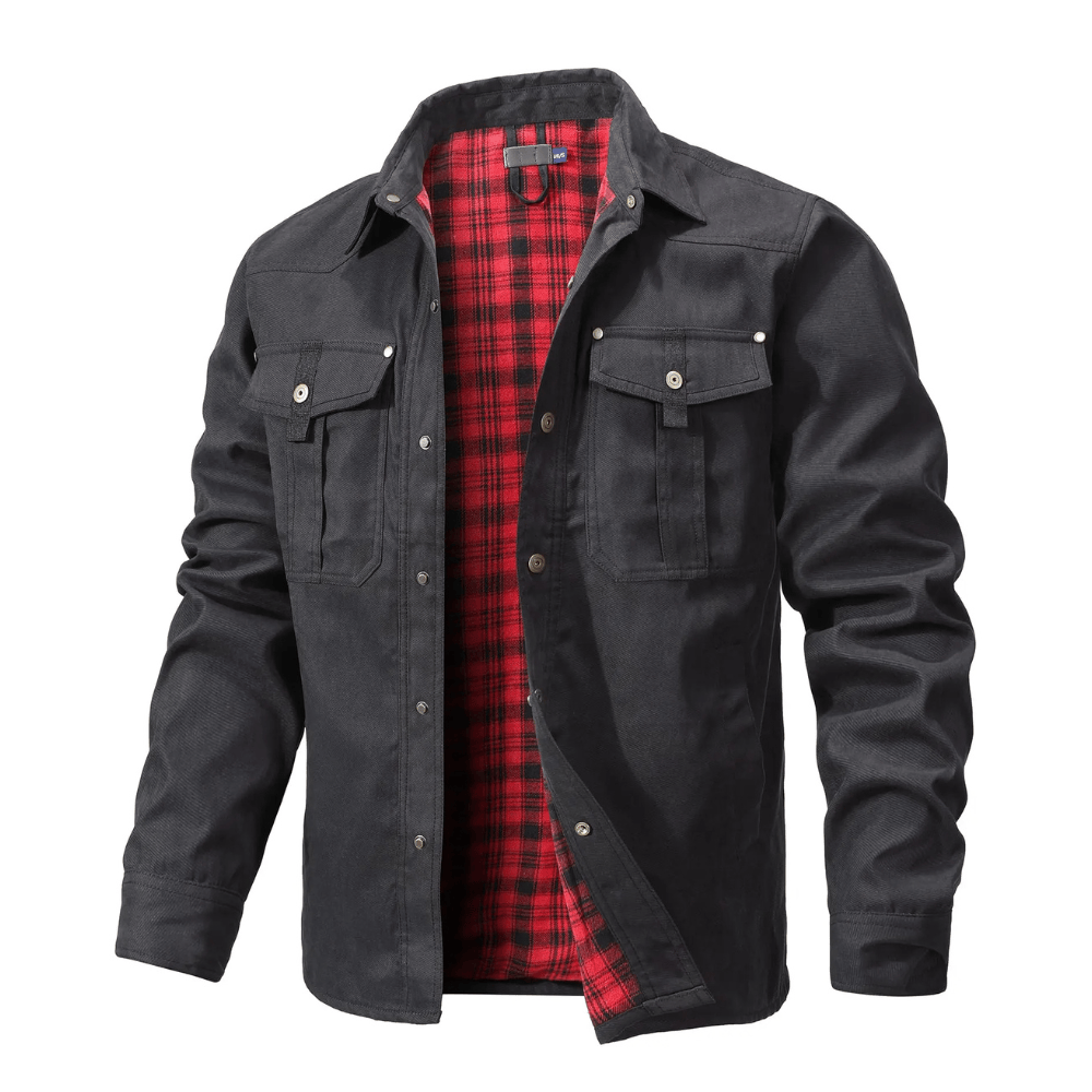 Fodrad Jacka Skjorta Svart / S