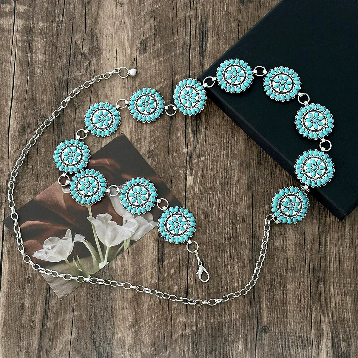 Kedjebälte runda turkosconchos