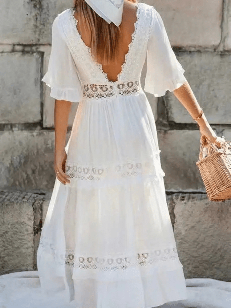 Klänning spets vit
