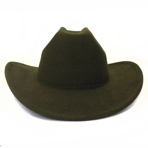 Klassisk cowboyhatt filt Armégrön / 56-58cm