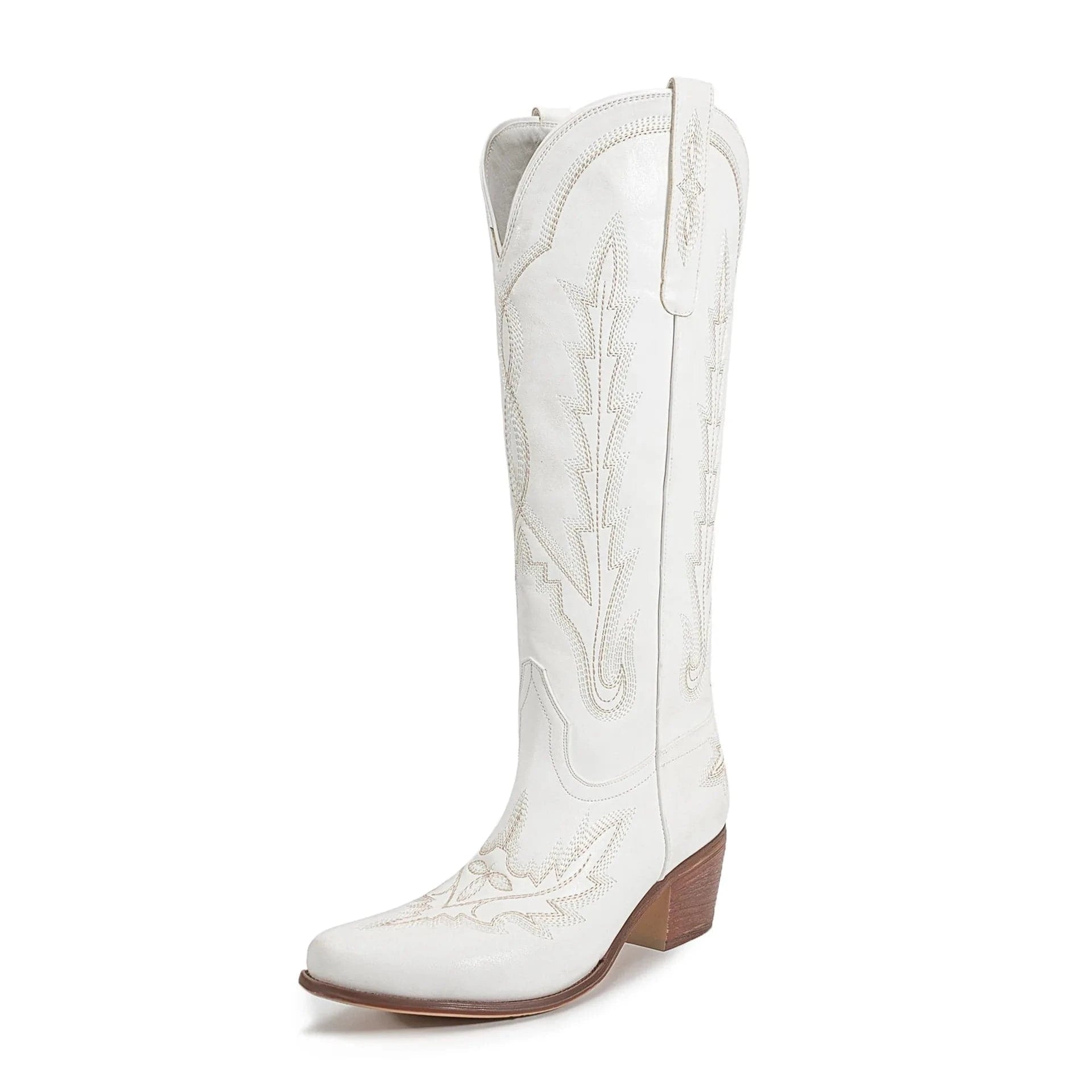 Klassiska Cowboyboots i Svart Mocka Vit / 36