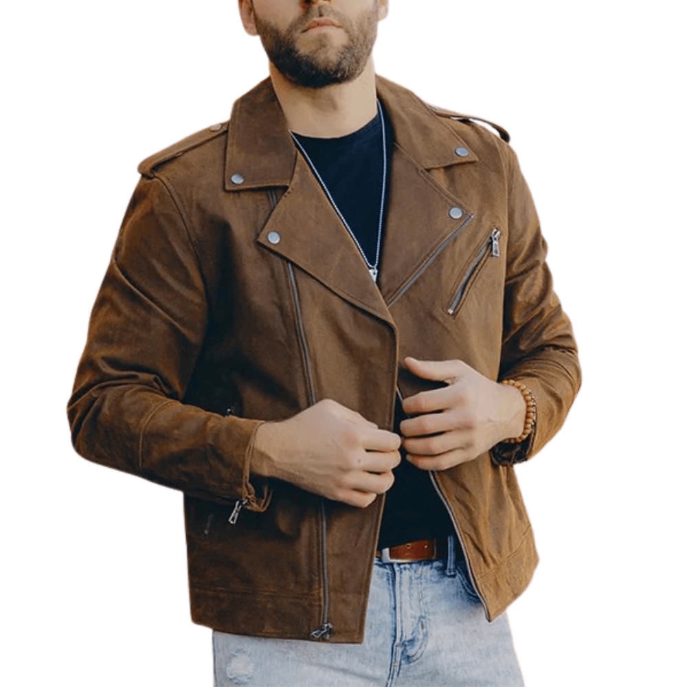 Läder jacka herr Brun / S