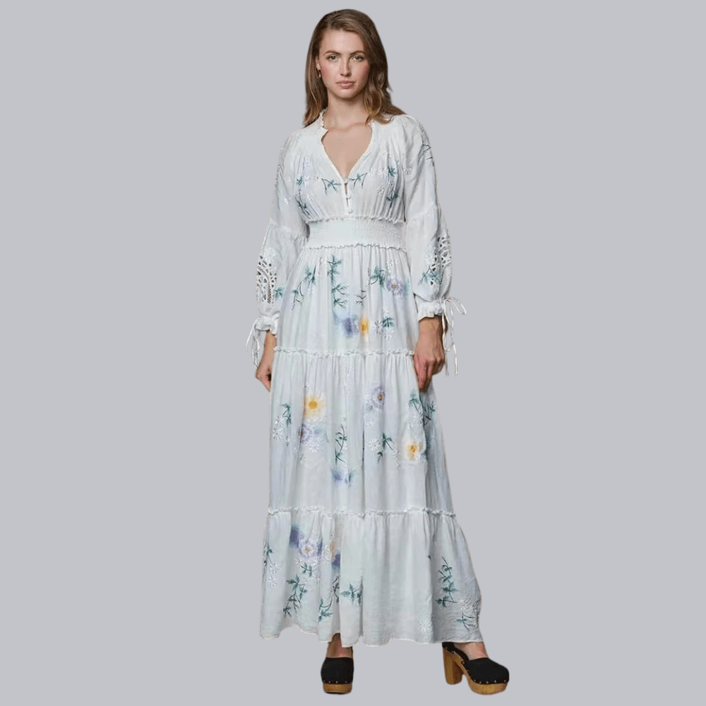 Lång bohemisk klänning