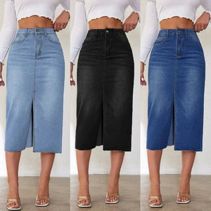 Lång Jeanskjol med Slits