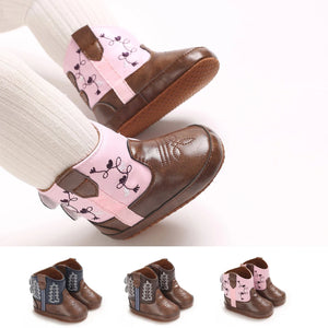 Cowboyboots baby mjukt skinn halkfria