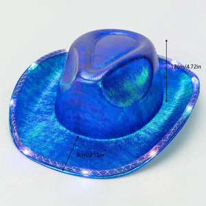 LED Cowboyhatt Blå / One Size
