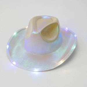 LED Cowboyhatt Vit / One Size