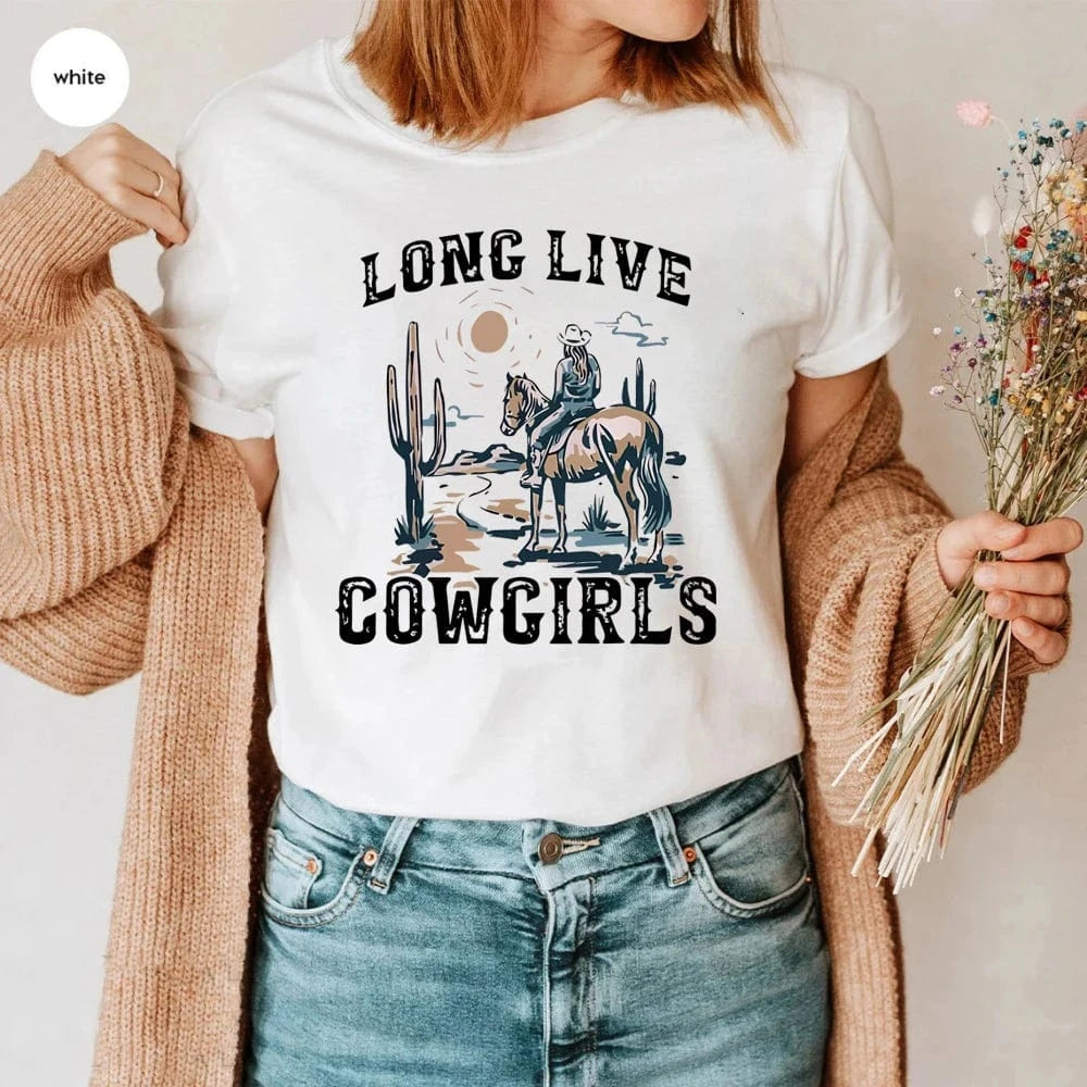 "Long Live Cowgirls" T-shirt Vit / S