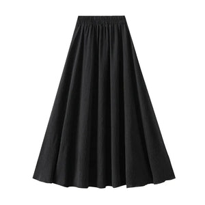 Maxikjol i mjuk, krinklad väv Svart / One Size