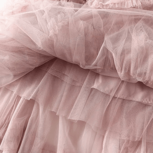 Maxikjol med kaskader av tyllvolanger