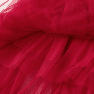 Maxikjol med kaskader av tyllvolanger