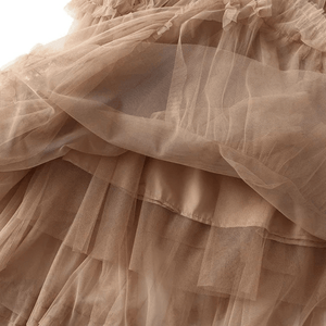 Maxikjol med kaskader av tyllvolanger