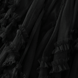 Maxikjol med kaskader av tyllvolanger