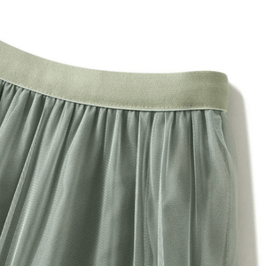 Maxikjol med kaskader av tyllvolanger