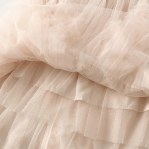 Maxikjol med kaskader av tyllvolanger