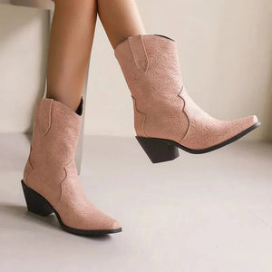 Mönstrade Låga Cowboyboots för Dam