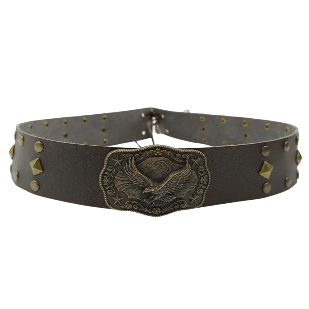 Mörkbrun westernhattband med örn