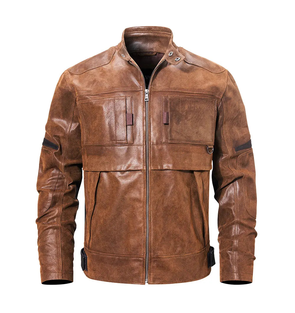 Motorcykel jacka läder Brun / XS