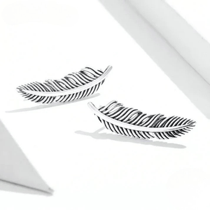Örhängen Fjäder 925 Silver Silver