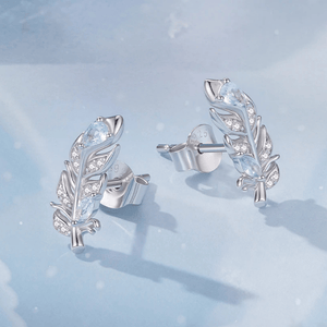 Örhängen Fjäder Äkta Silver Silver