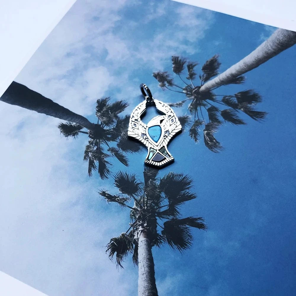 Örnhänge i silver med turkos