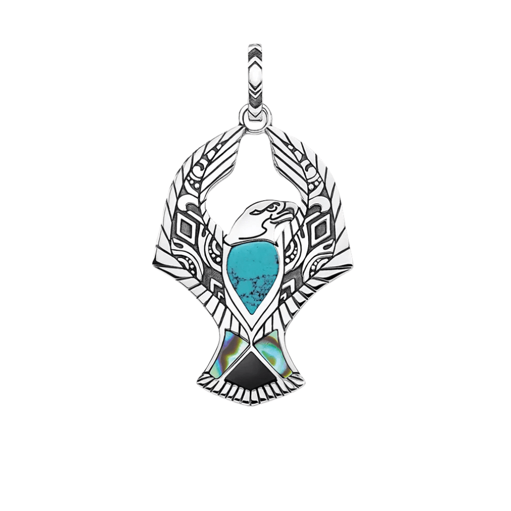 Örnhänge i silver med turkos