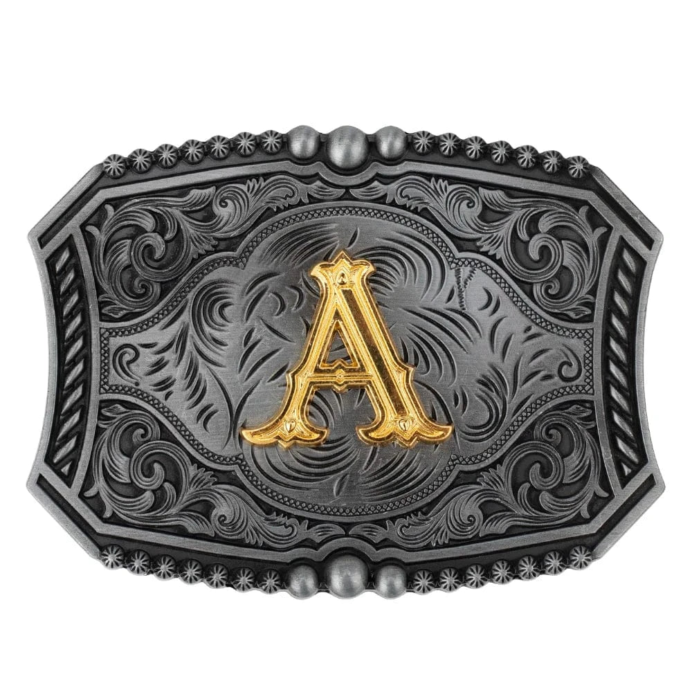 Personligt bokstav bältesspänne western stil metall