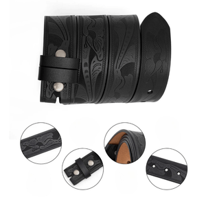 Präglat westernbälte i äkta läder med klassisk cowboykänsla