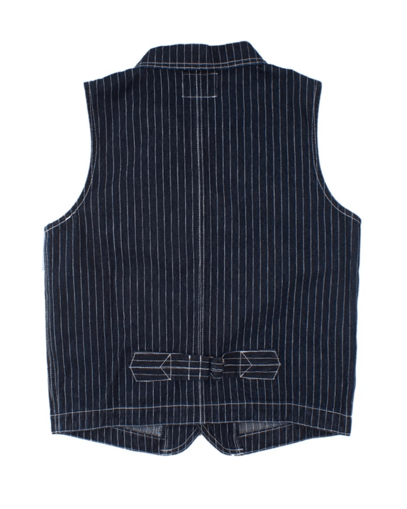 Randig western denimväst herr