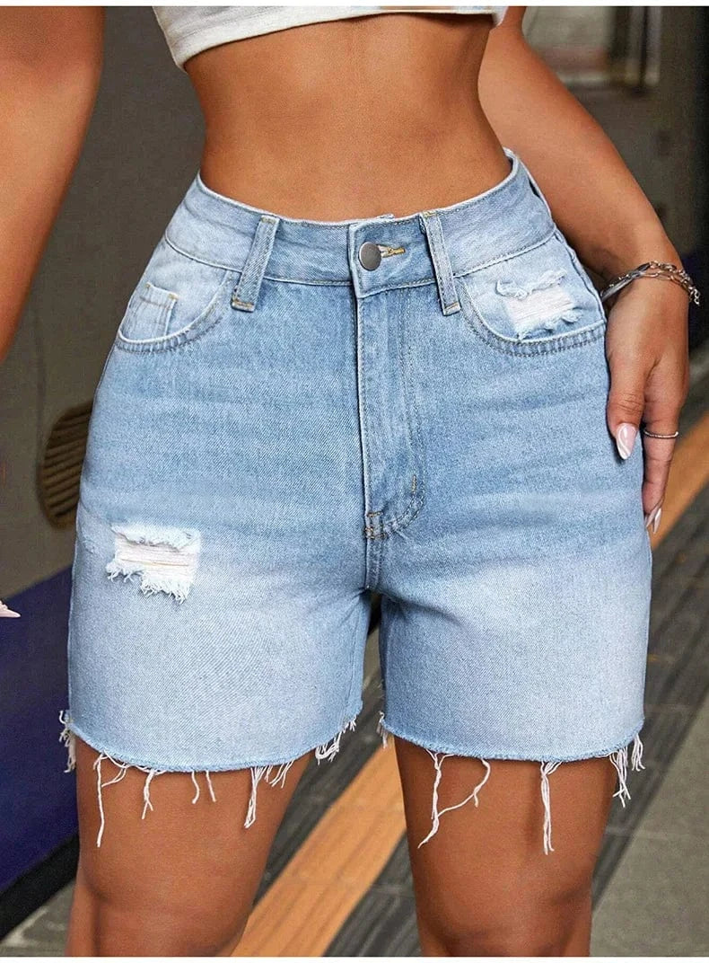 Ripped jeans shorts