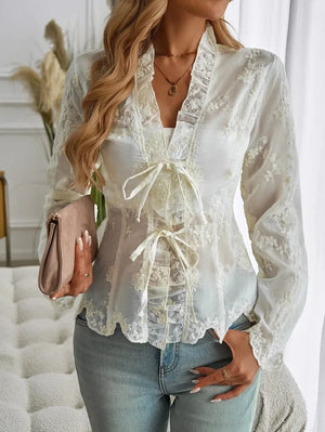 Romantisk blus med broderi