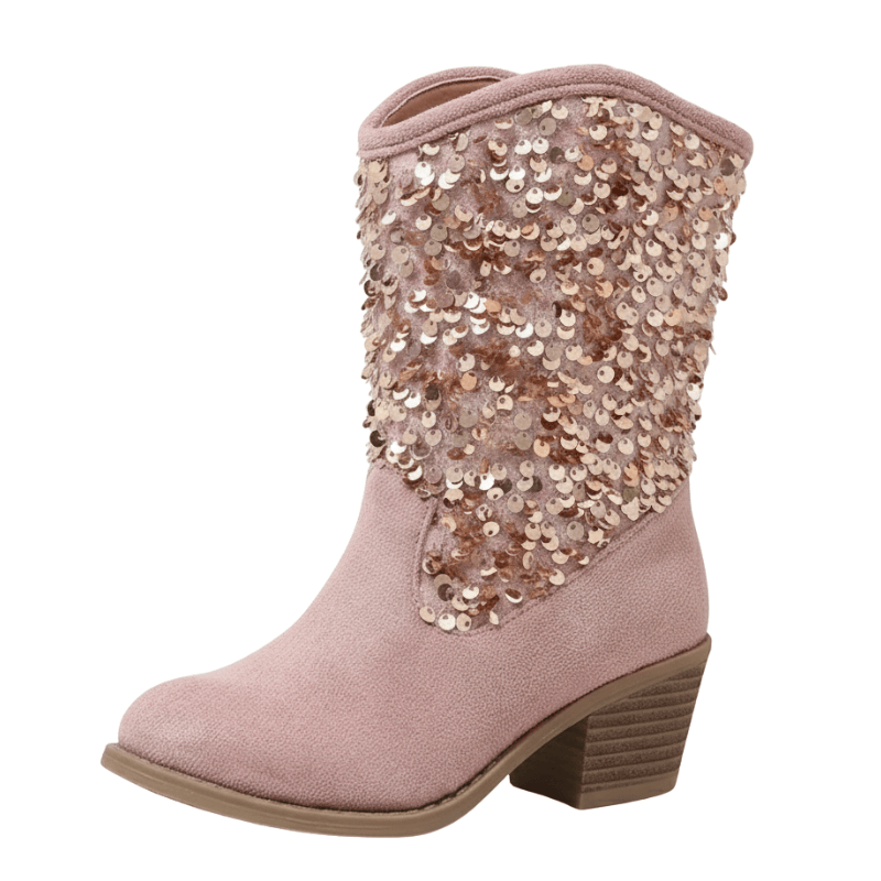Rosa Cowboyboots för Barn med Paljetter