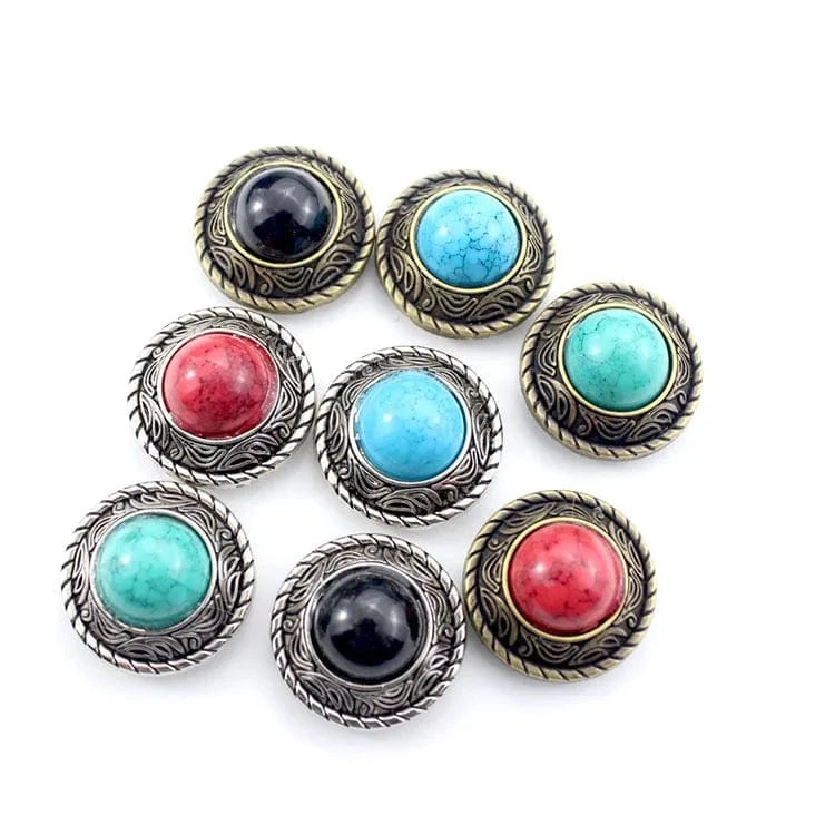 Runt concho i retrodesign med imitationsturkos