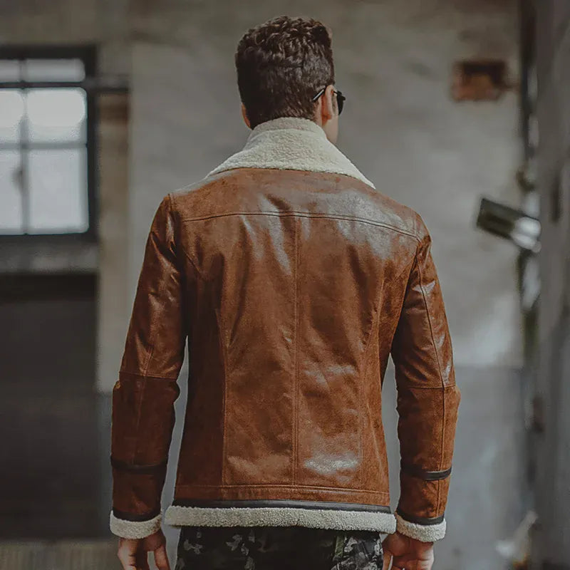 Shearling jacka brun