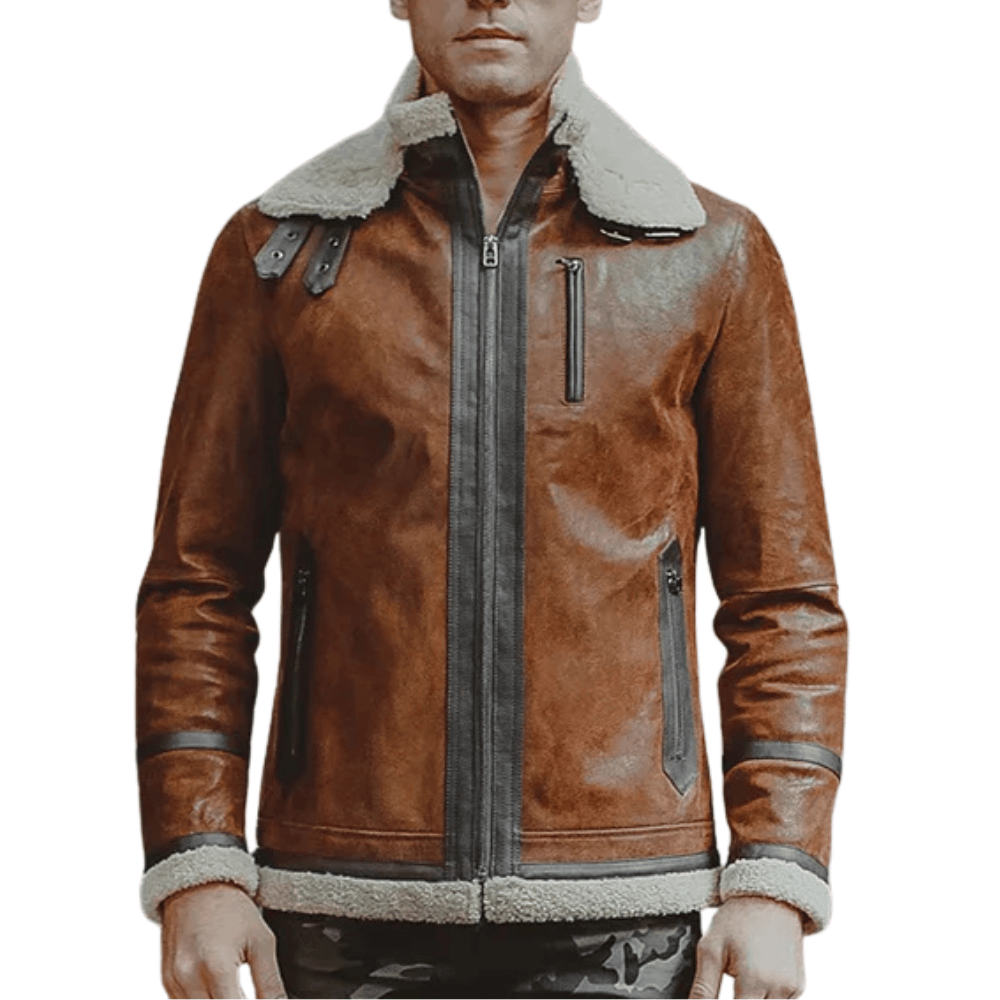 Shearling jacka brun